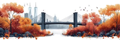 Uma ilustração horizontal da Ponte do Brooklyn 037