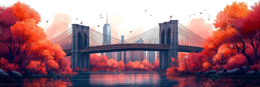 Ponte do Brooklyn Outono Nova York