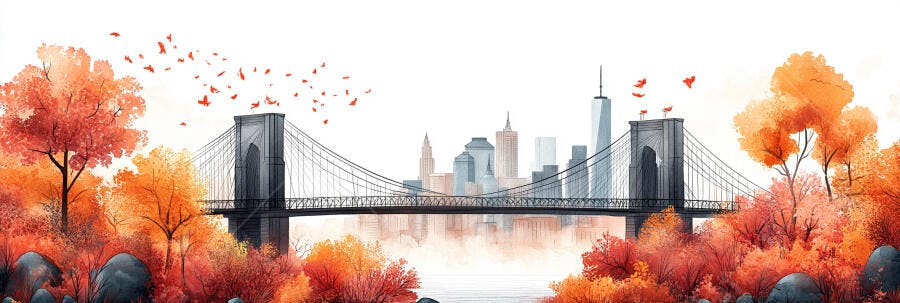 Ponte do Brooklyn Outono Nova York