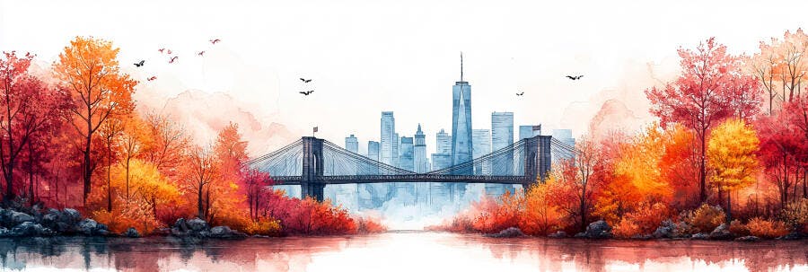 Ponte do Brooklyn Outono Nova York
