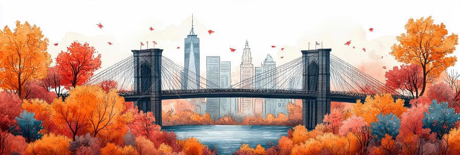 Ponte do Brooklyn Outono Nova York