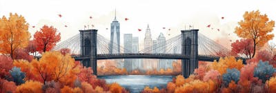 Uma ilustração horizontal da Ponte do Brooklyn 041