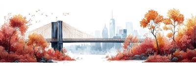 Uma ilustração horizontal da Ponte do Brooklyn 043