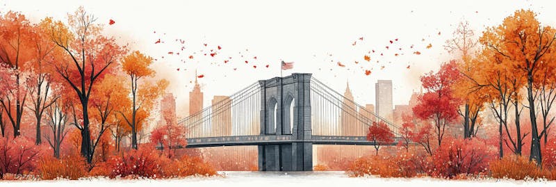 Uma ilustração horizontal da Ponte do Brooklyn 001
