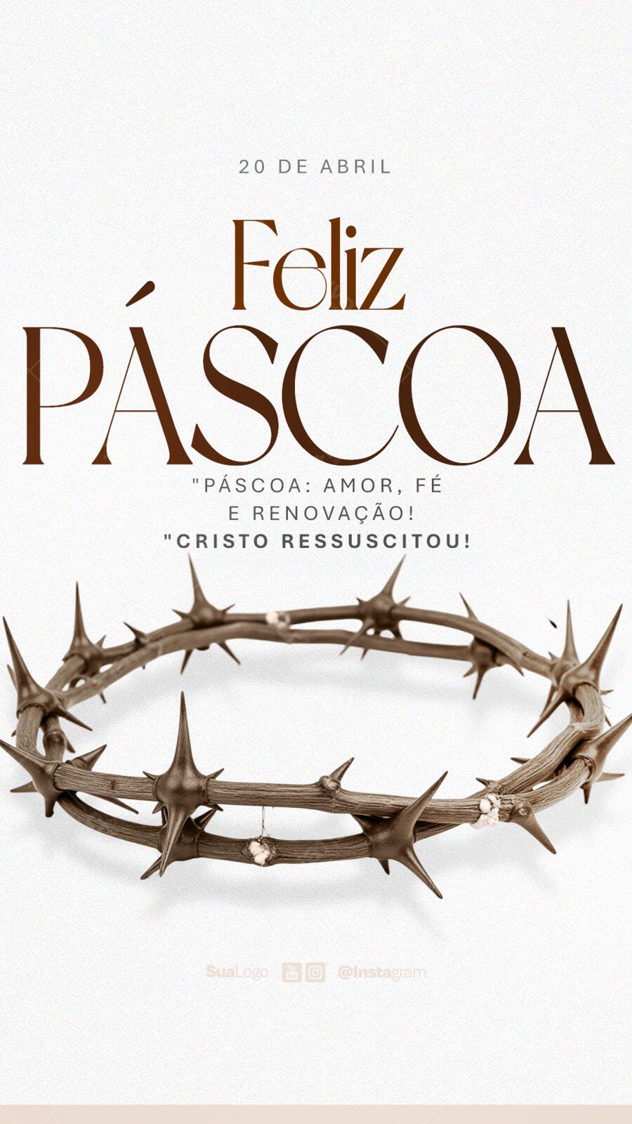 Postagem Feliz Páscoa 20 de Abril PSD Editável