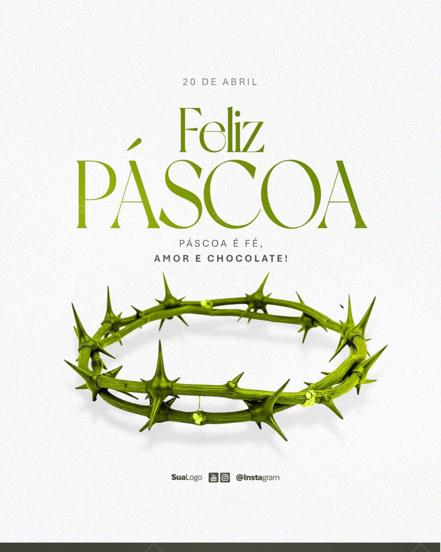 Flyer Páscoa 20 de Abril PSD Editável