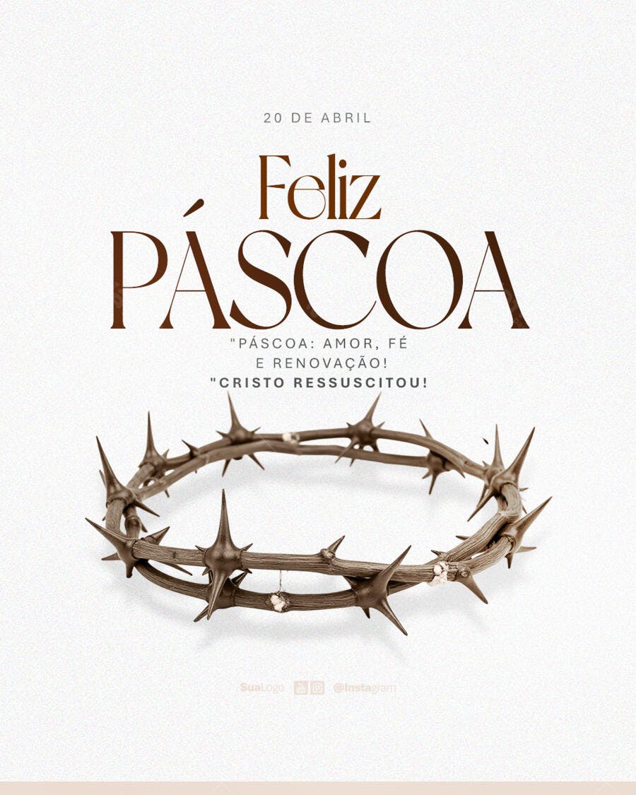 Postagem Feliz Páscoa PSD Editável