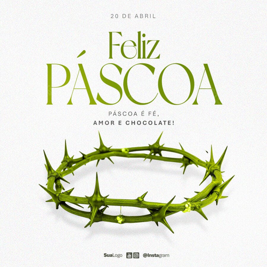 Postagem Feliz Páscoa PSD Editável