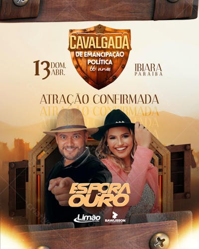 Atração Confirmada 13Abr - Espora de Ouro