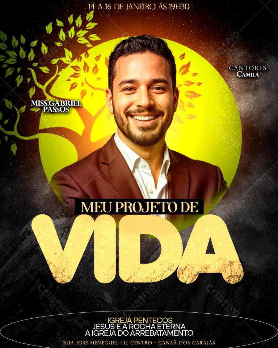 Flyer Evento Gospel PSD Editável
