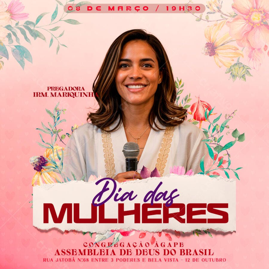 Flyer Dia Internacional da Mulher PSD Editável