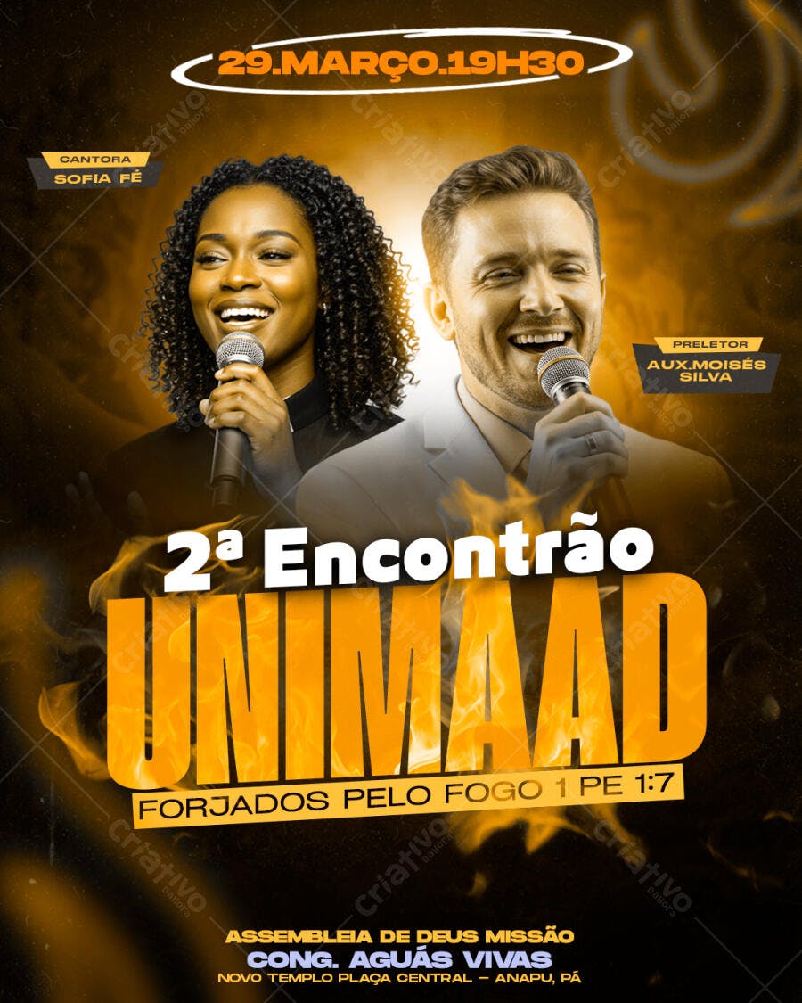 Flyer para Encontrão UNIMAAD 29 de Março PSD Editável