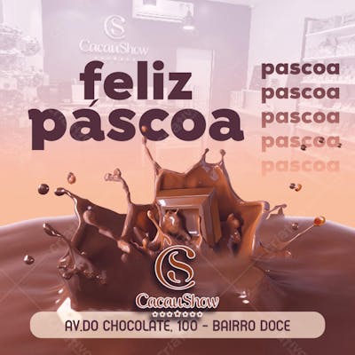FELIZ PÁSCOA CACAU SHOW EMPRESA DE CHOCOLATE