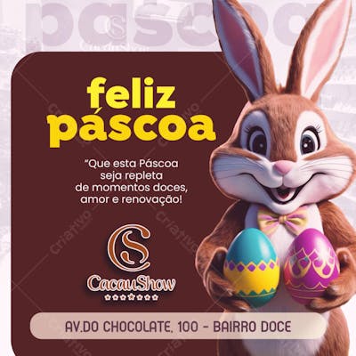 FELIZ PÁSCOA CACAU SHOW COELHO DA PÁSCOA
