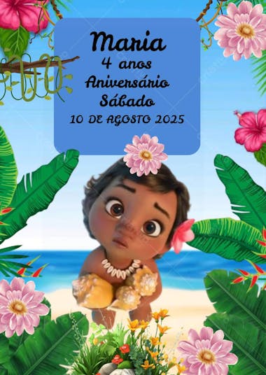 Festa na praia moana Canva