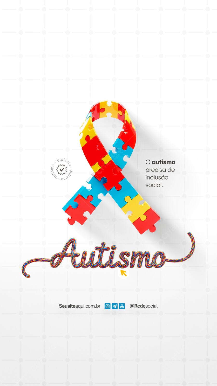 Flyer Dia Mundial do Conscientização do Autismo PSD Editável
