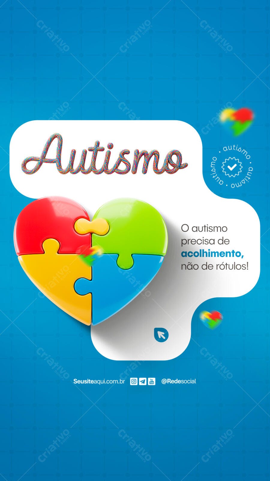 Flyer Dia Mundial do Autismo PSD Editável