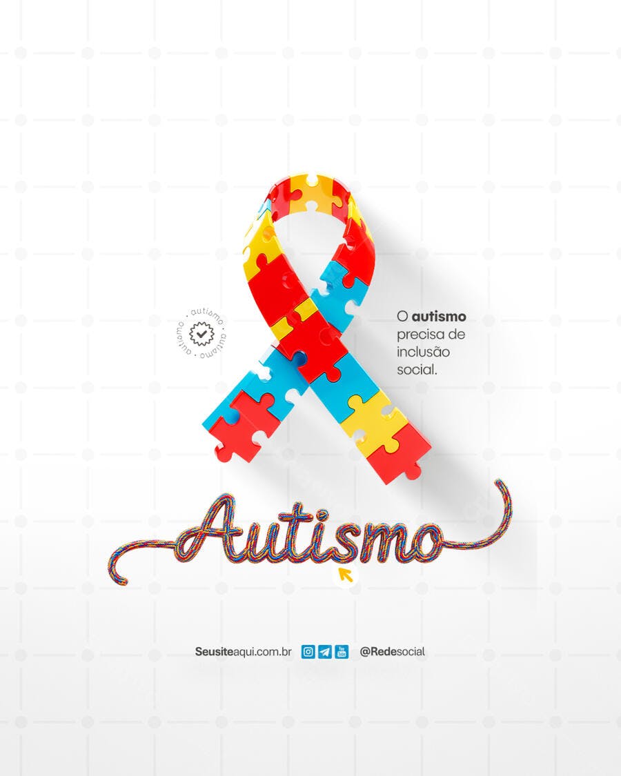 Imagem Dia Mundial do Autismo PSD Editável