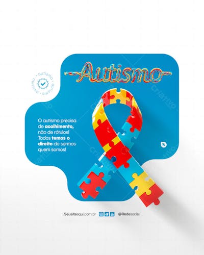 Dia Mundial de Conscientização do Autismo 2 de Abril Social Media PSD Editável (8)