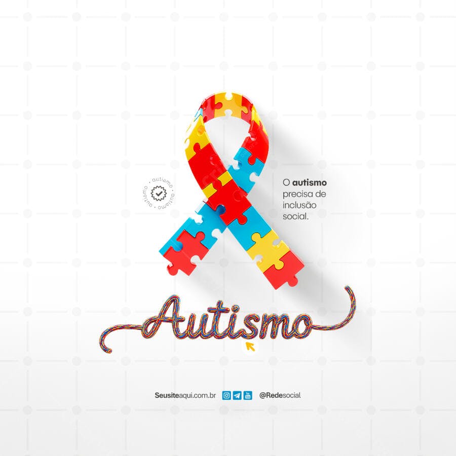PSD para o Dia Mundial de Conscientização do Autismo PSD Editável