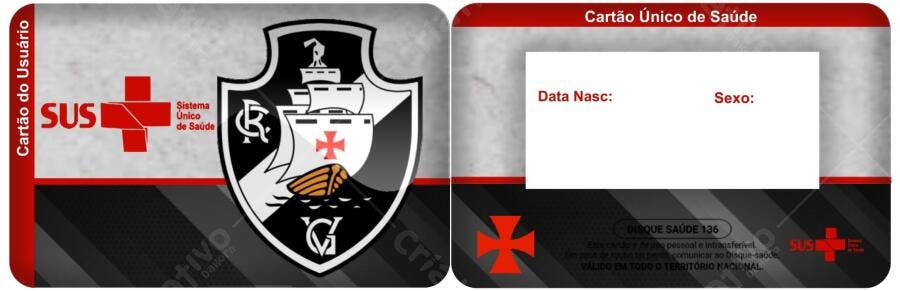 Cartão SUS Flamengo Editável no Canva