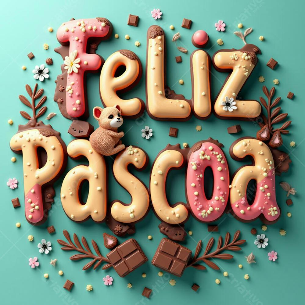 3D PÁCOA PARA COMPOSIÇÕES E POSTS E DEMAIS APLICAÇÕES 1