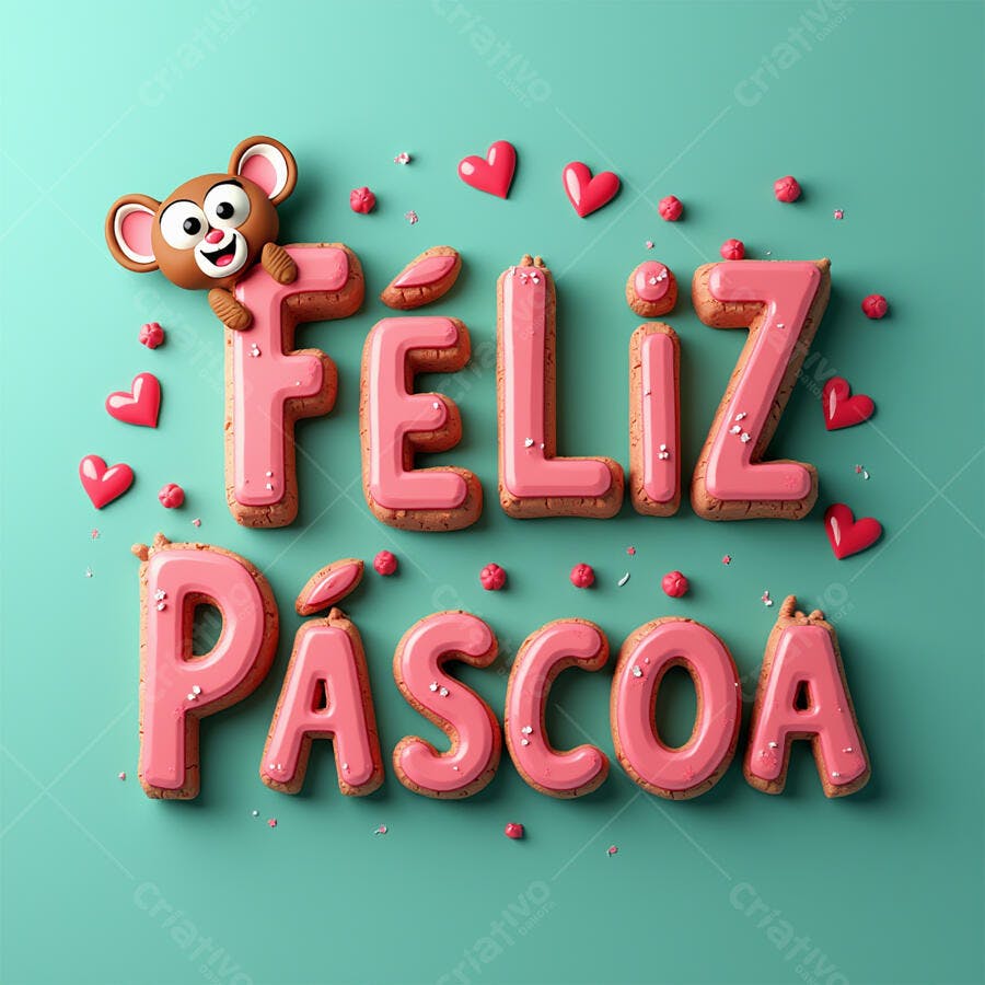 Biscoitos Feliz Páscoa com ratinho