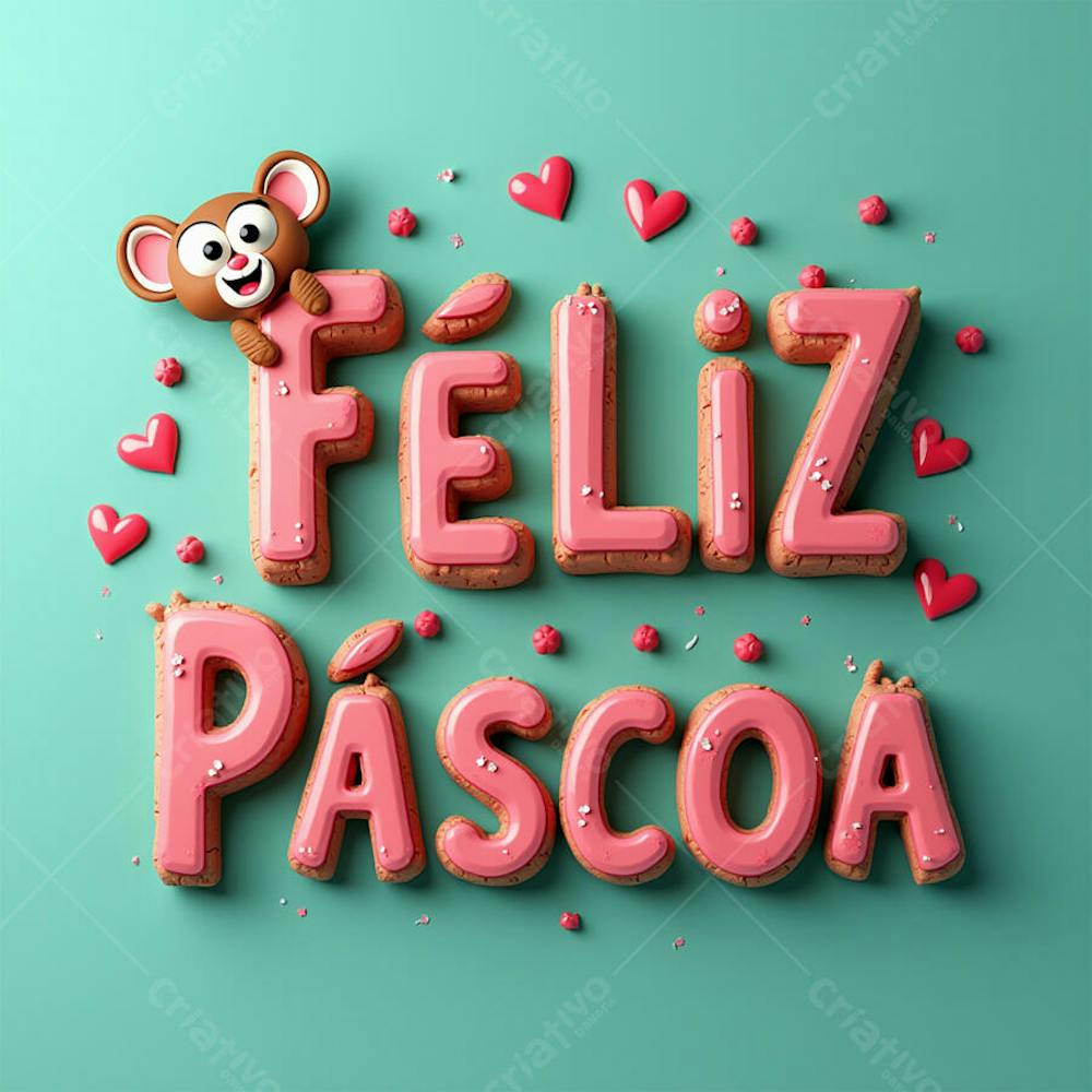 3D PÁCOA PARA COMPOSIÇÕES E POSTS E DEMAIS APLICAÇÕES_