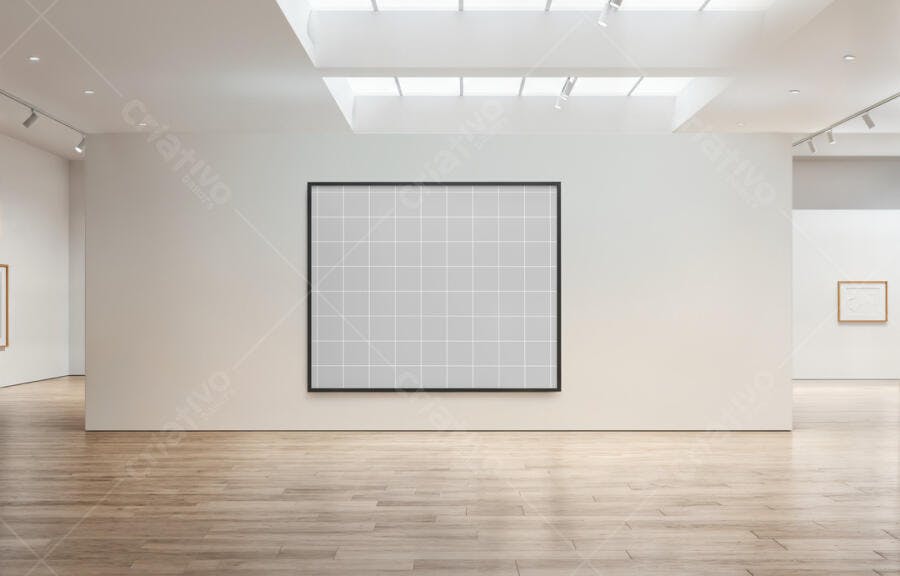 Mockup Quadro Minimalista em Galeria de Arte