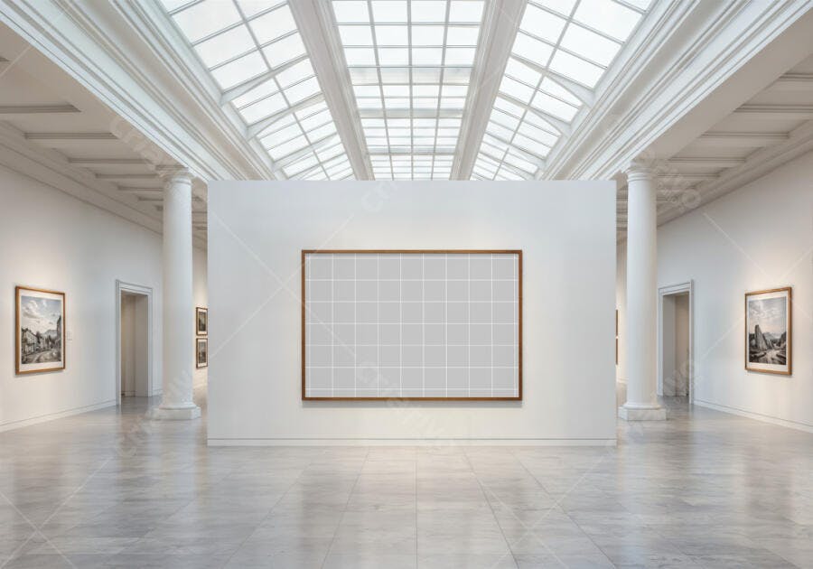 Mockup de Quadro em Galeria de Arte Moderna
