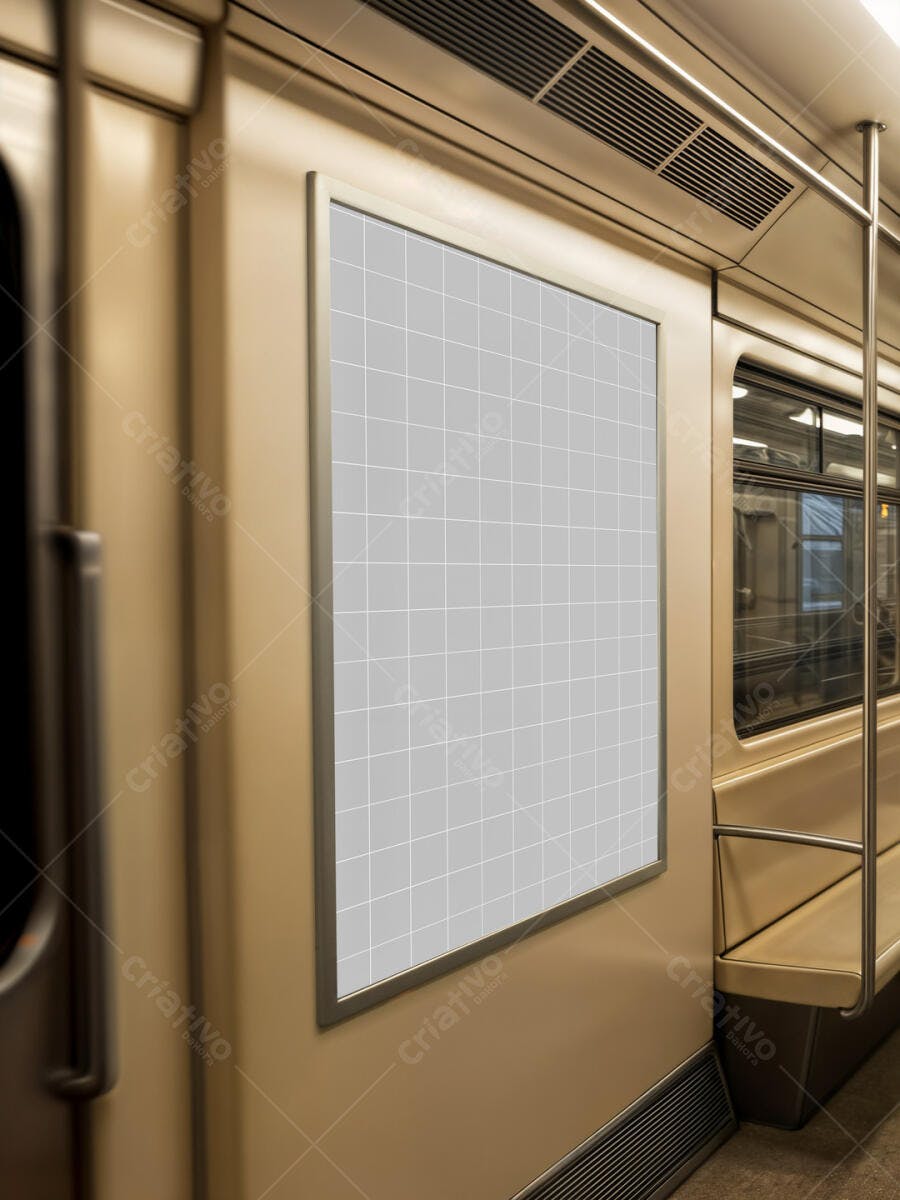 Mockup de Anúncio em Metrô: Design Moderno e Realista