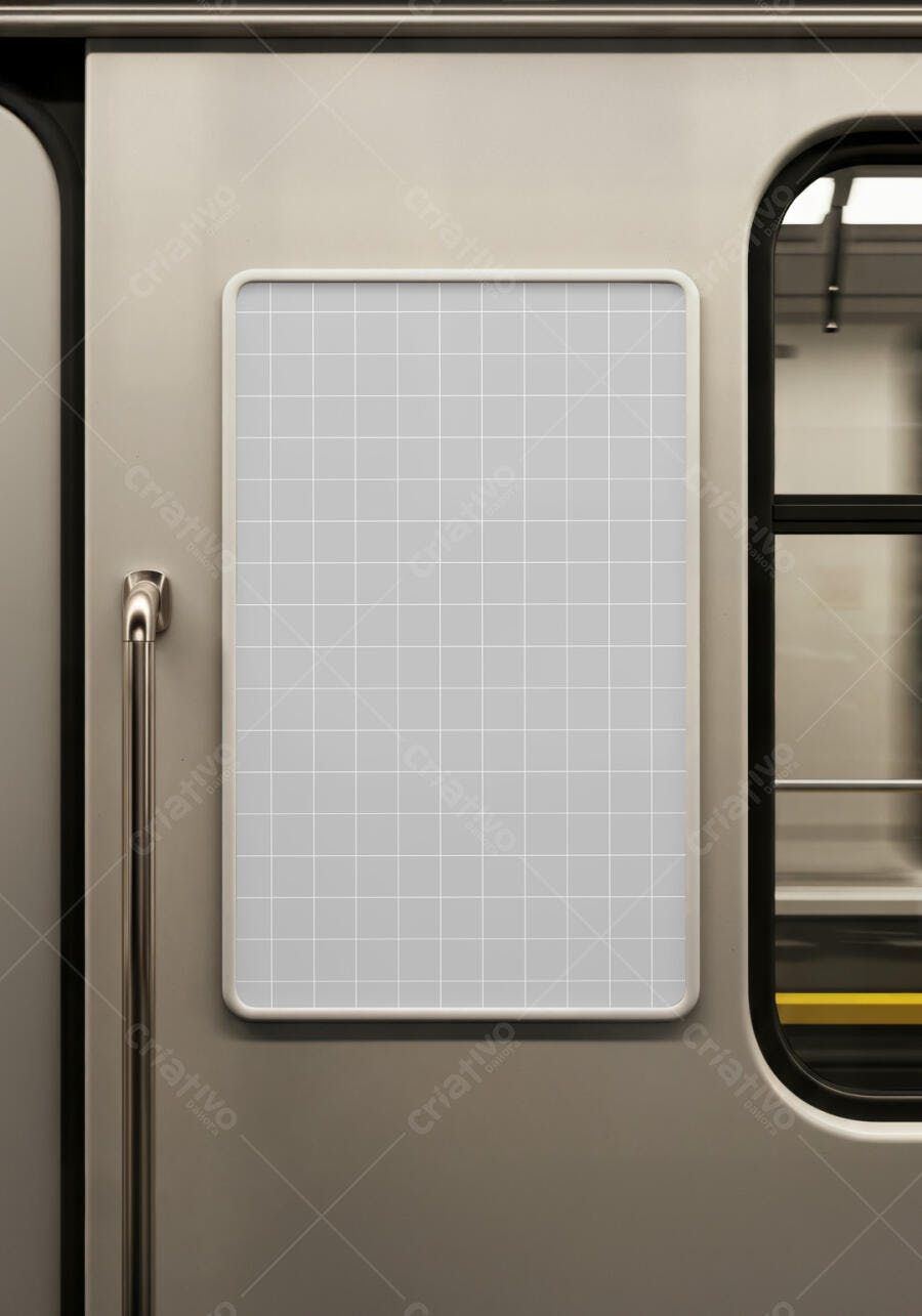 Mockup de Anúncio em Metrô: Design Moderno e Realista