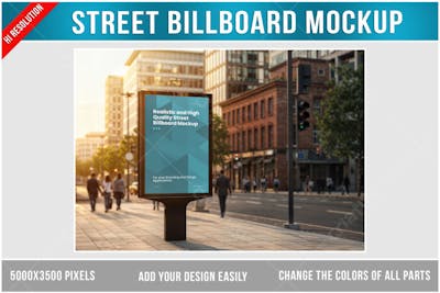 Anúncio Publicitário na rua PSD editável Mockup