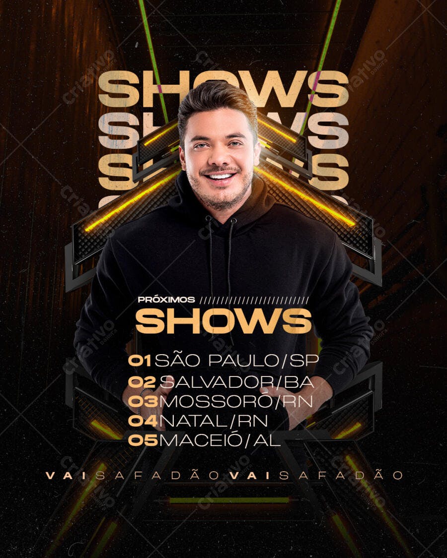 Flyer para Shows Musicais PSD Editável