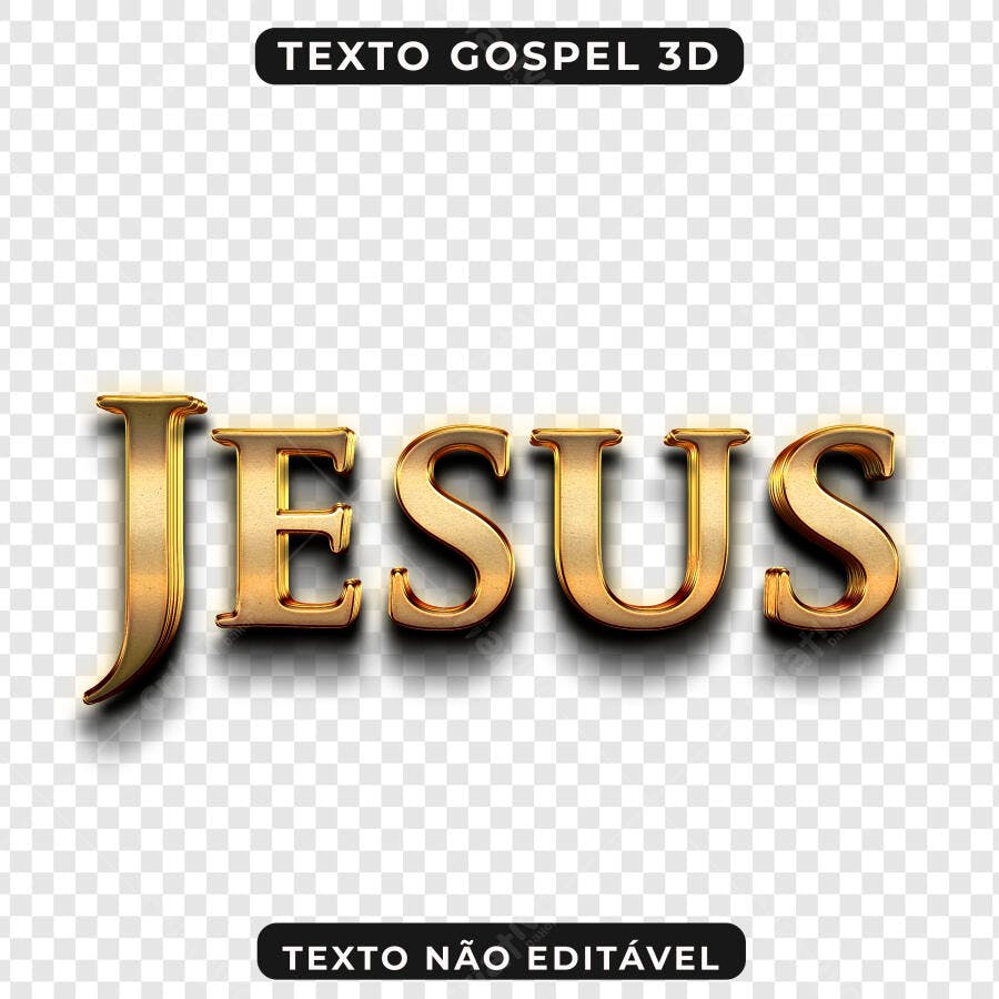 Selo 3D Gospel Dourado Metalizado