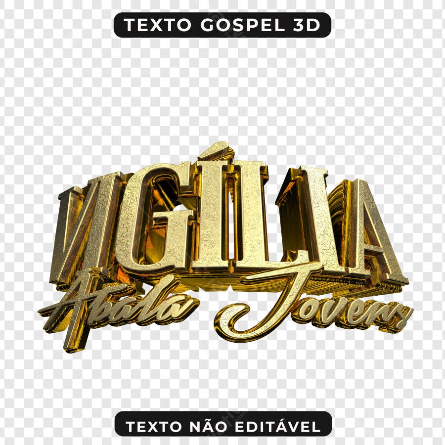 Selo 3D Gospel dourado texturizado