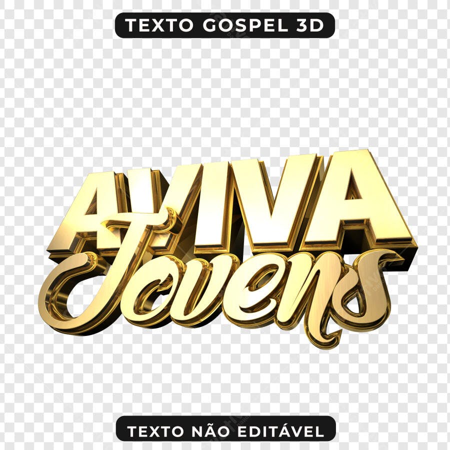 Selo 3D evento gospel dourado metalizado