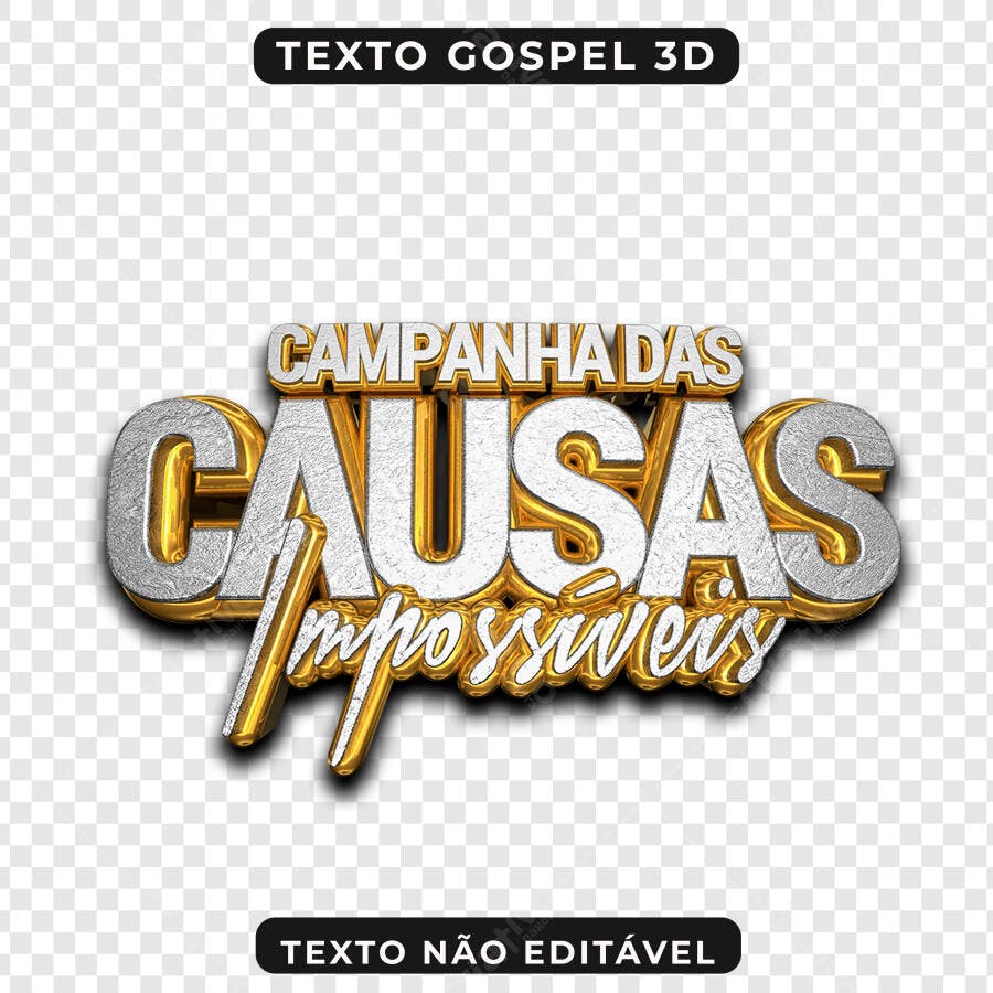 Selo 3D campanha dourado e prata