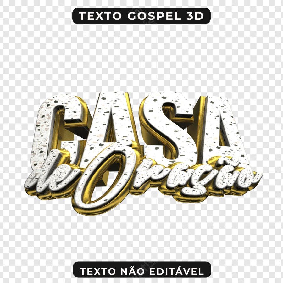 Selo 3D decorativo dourado e branco
