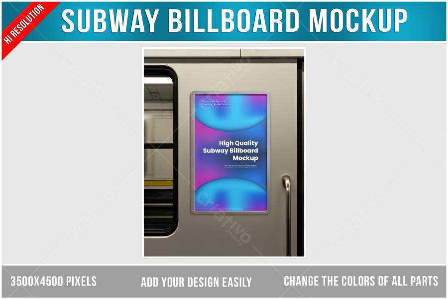Mockup de Outdoor em Metrô: Design Moderno