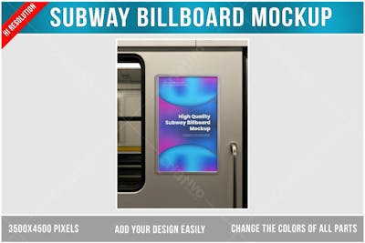 Anúncio Publicitário em metrô PSD editável Mockup