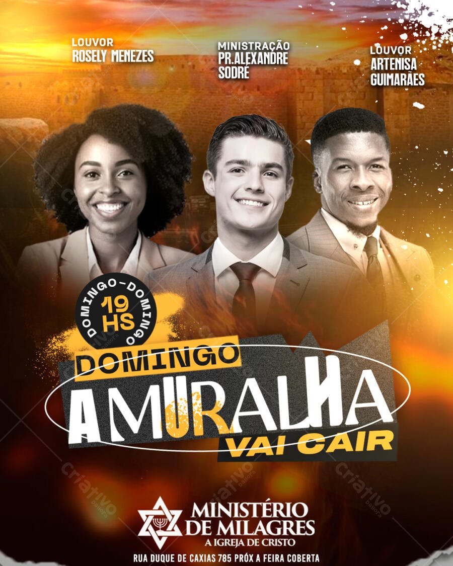 Flyer Evento Religioso Domingo PSD Editável