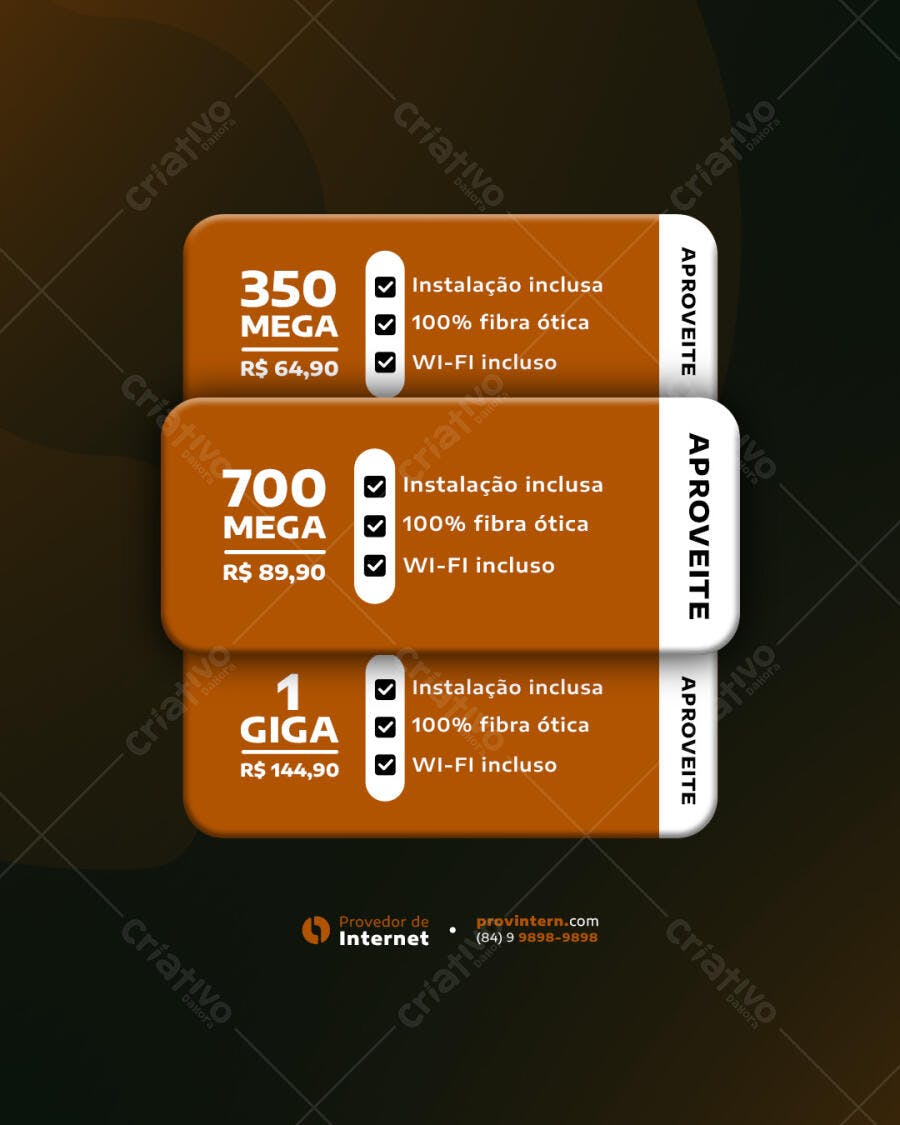 Planos de Internet PSD Editável