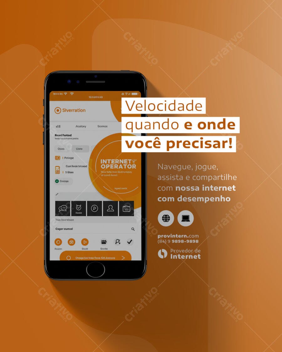 Mockup App PSD para Internet Móvel Editável