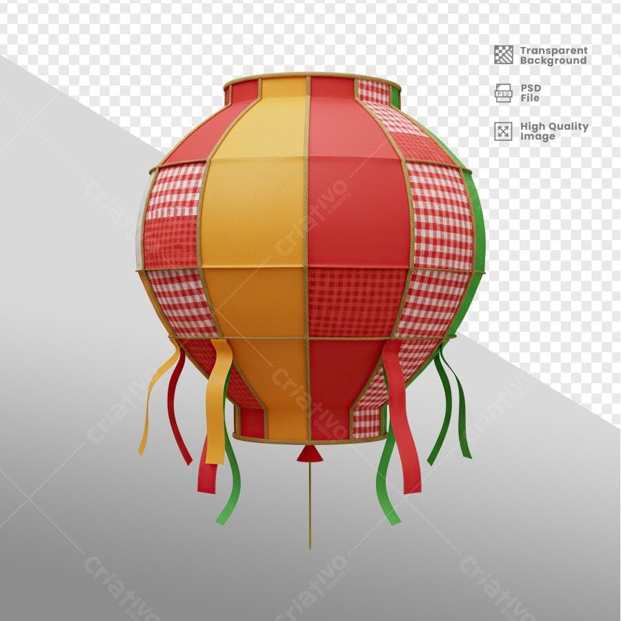 Balão Junino Festa Junina PSD Editável