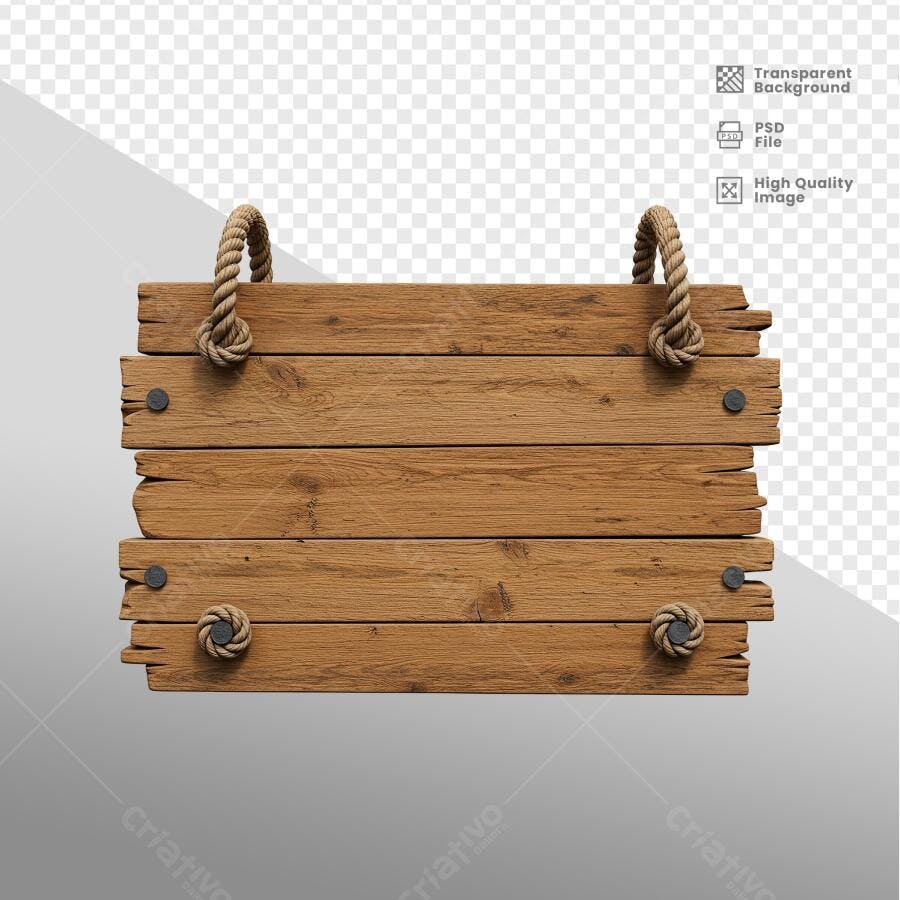 Placa de Madeira Rustica para Cardápio PSD Editável