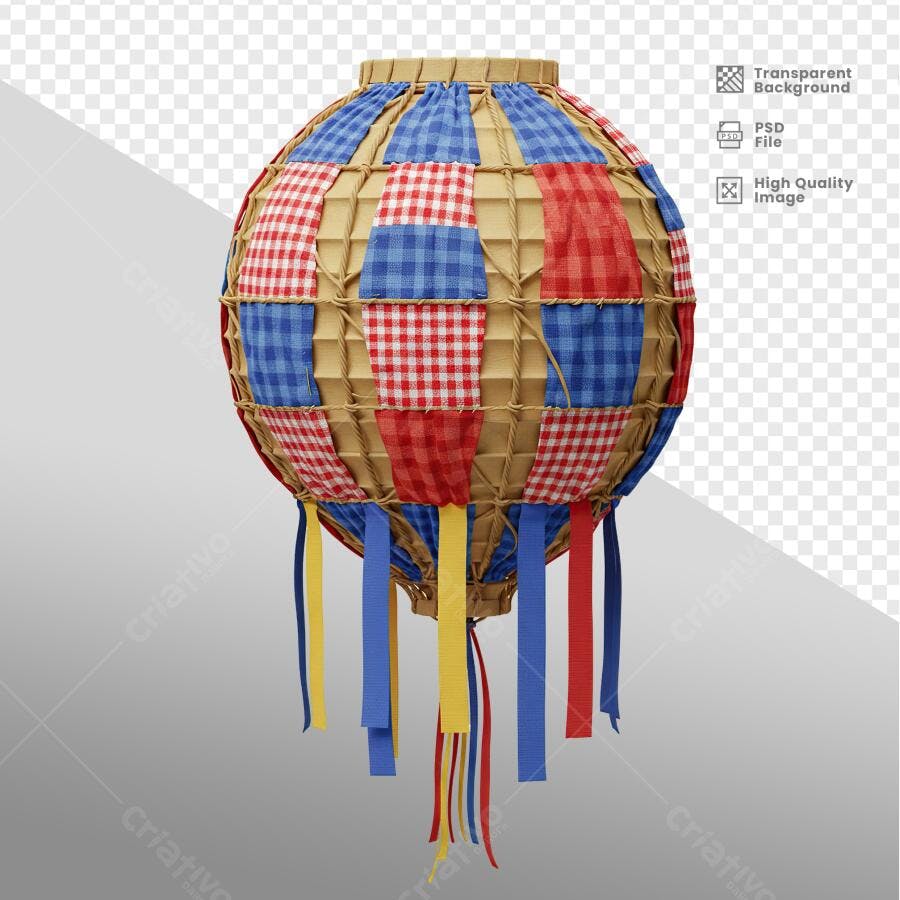 Balão Junino Festa Junina PSD Editável