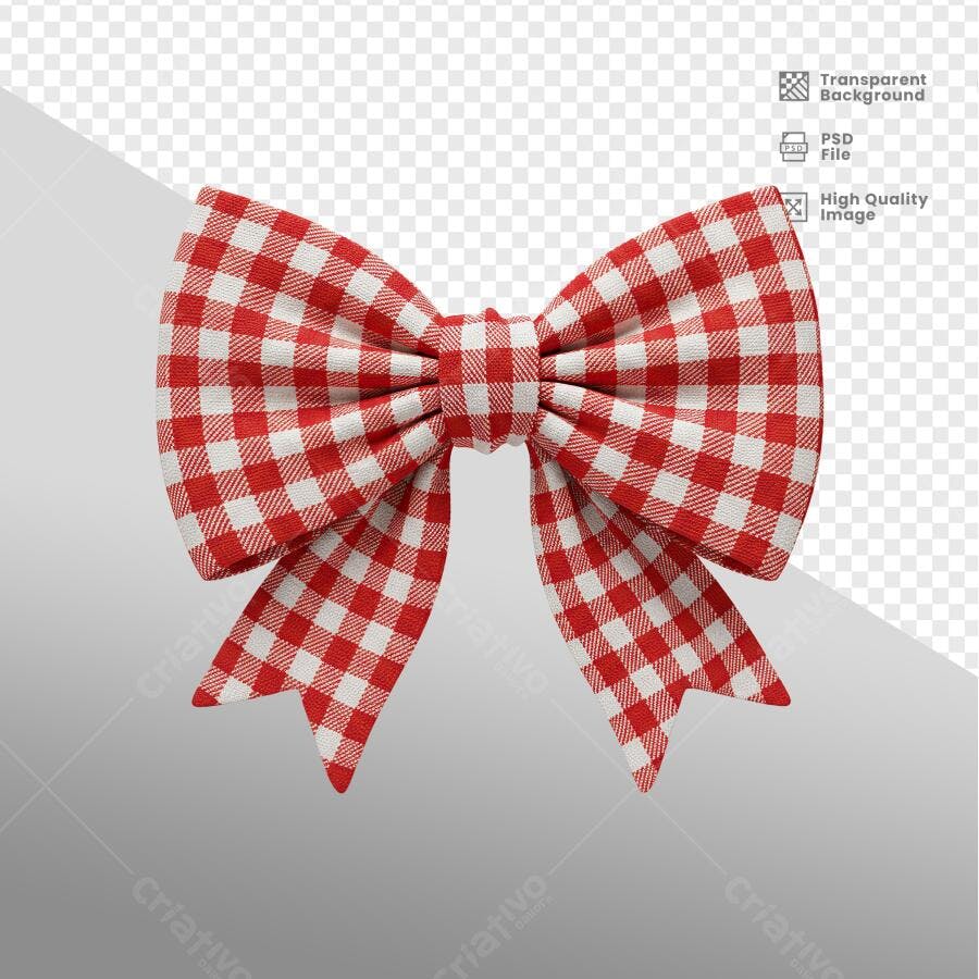 Laço Vermelho e Branco para Dia dos Namorados PSD Editável