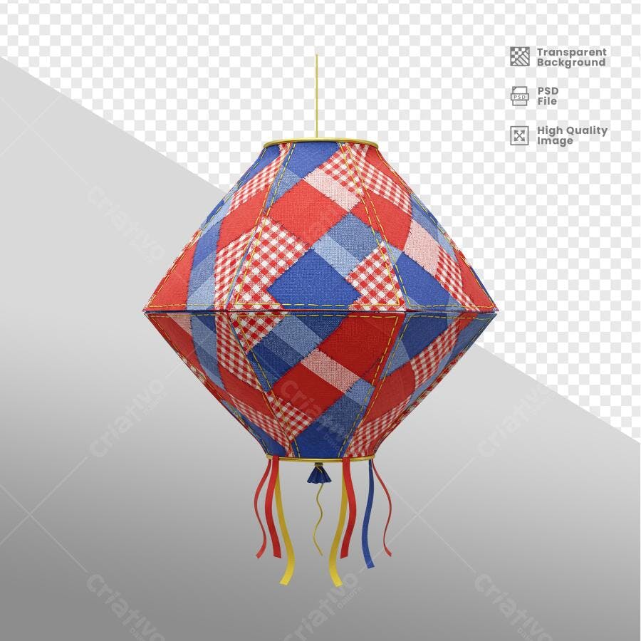 Balão Junino para Festa Junina PSD Editável