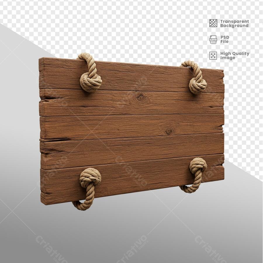 Placa de Madeira Rustica PSD Editável